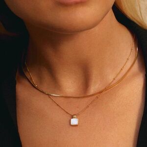 Missoma Lucy Williams Mother of Pearl Square PENDANT ONLY, New